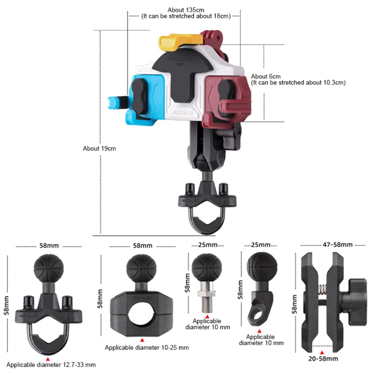 MOTOSLG Crab Motorcycle Phone Clamp Bracket U-Type Headbar Mount(Black) - free shipping - PMC TechLife - Order now!