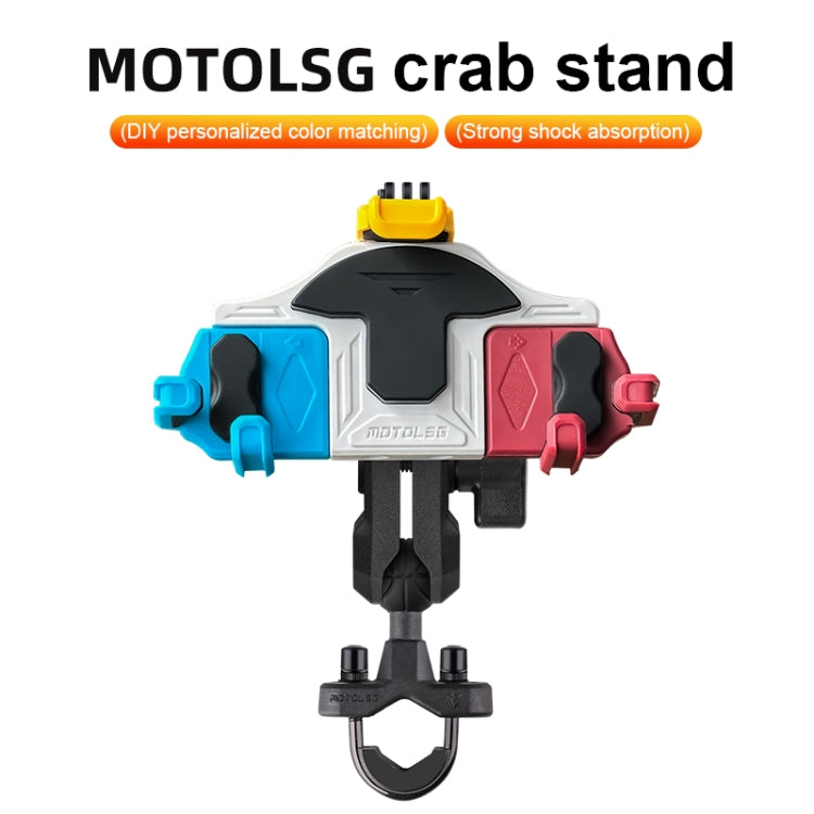 MOTOSLG Crab Motorcycle Phone Clamp Bracket L-Type Rear Mirror Mount(Yellow Blue White) - free shipping - PMC TechLife - Order now!