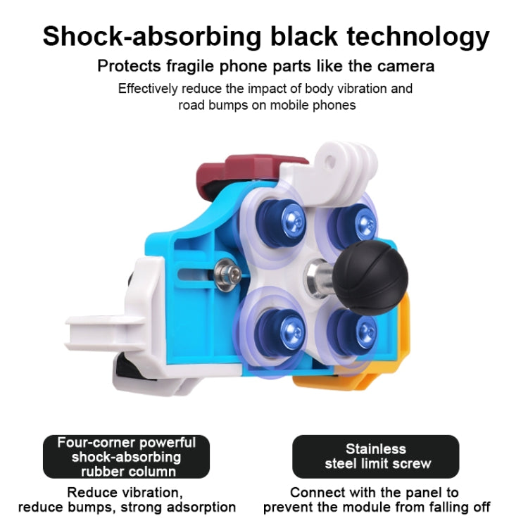 MOTOSLG Crab Motorcycle Phone Clamp Bracket U-Type Headbar Mount(Yellow Blue White) - Holder by MOTOLSG | Online Shopping South Africa | PMC TechLife | Buy Now Pay Later Mobicred
