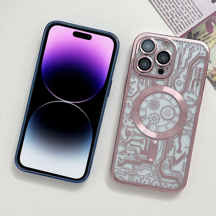 For iPhone 14 Pro Max Electroplated Circuit Board Pattern MagSafe Phone Case(Green) - iPhone 14 Pro Max Cases by PMC TechLife | Online Shopping South Africa | PMC TechLife | Buy Now Pay Later Mobicred