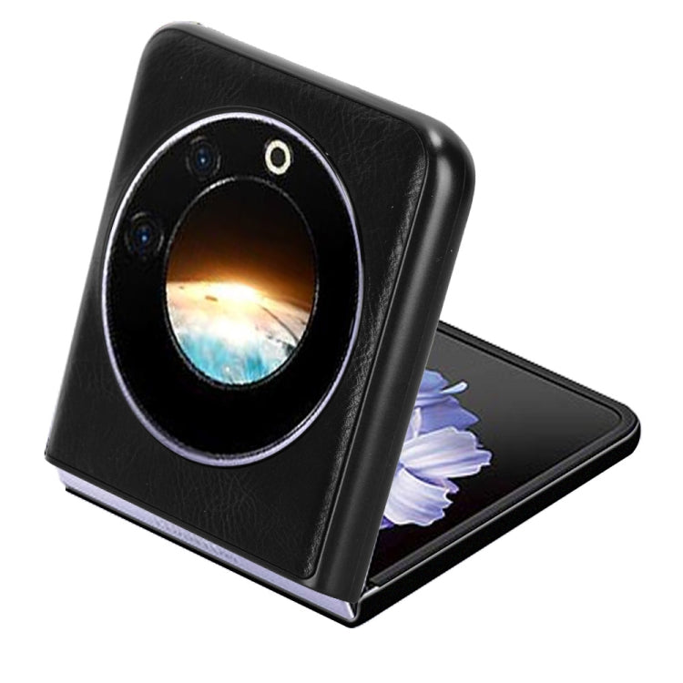 For Tecno Phantom V Flip Cow Pattern Sewing Back Cover Phone Case(Black) - Tecno Cases by PMC TechLife | Online Shopping South Africa | PMC TechLife