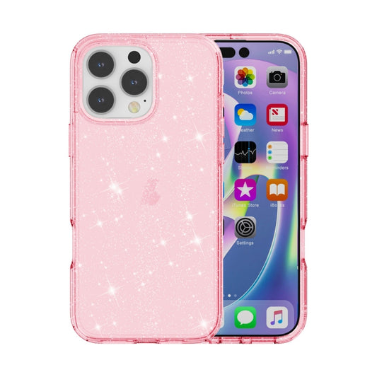 For iPhone 16 Pro Shockproof Terminator Glitter Powder Phone Case(Pink) - iPhone 16 Pro Cases by PMC Jewellery | Online Shopping South Africa | PMC Jewellery | Buy Now Pay Later Mobicred