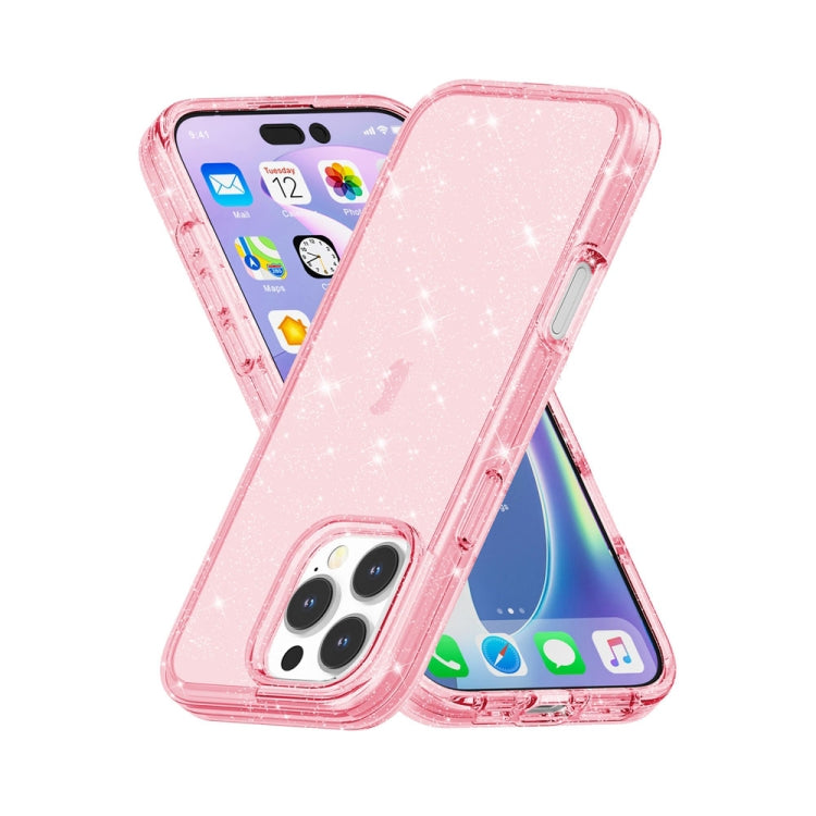 For iPhone 16 Pro Shockproof Terminator Glitter Powder Phone Case(Pink) - iPhone 16 Pro Cases by PMC Jewellery | Online Shopping South Africa | PMC Jewellery | Buy Now Pay Later Mobicred