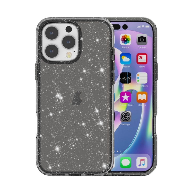 For iPhone 16 Pro Shockproof Terminator Glitter Powder Phone Case(Black) - iPhone 16 Pro Cases by PMC TechLife | Online Shopping South Africa | PMC TechLife | Buy Now Pay Later Mobicred