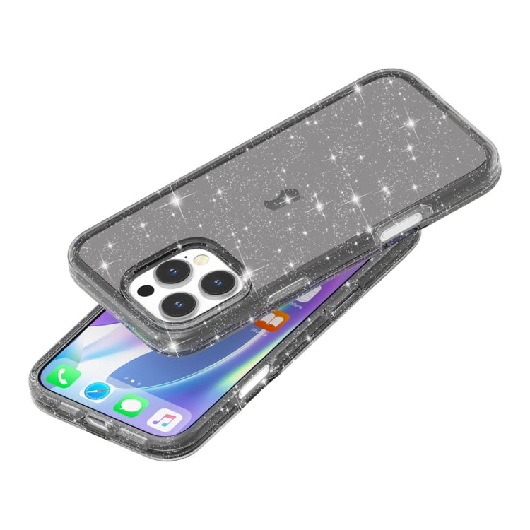 For iPhone 16 Pro Shockproof Terminator Glitter Powder Phone Case(Black) - iPhone 16 Pro Cases by PMC TechLife | Online Shopping South Africa | PMC TechLife | Buy Now Pay Later Mobicred