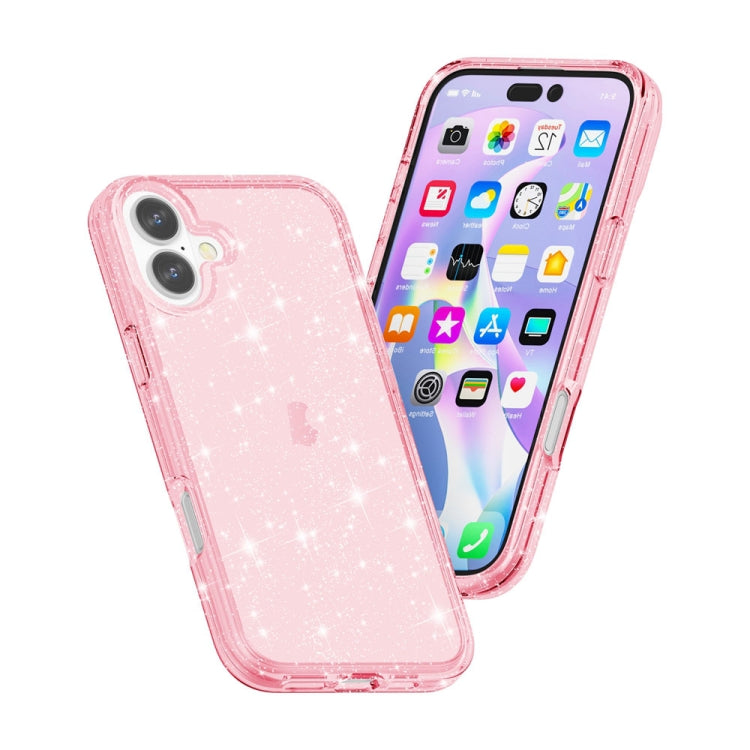 For iPhone 16 Plus Shockproof Terminator Glitter Powder Phone Case(Pink) - iPhone 16 Plus Cases by PMC TechLife | Online Shopping South Africa | PMC TechLife | Buy Now Pay Later Mobicred