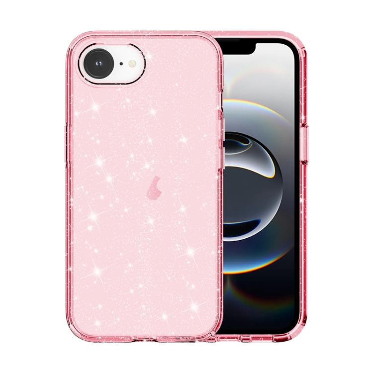 For iPhone 16e Shockproof Terminator Glitter Powder Phone Case(Pink) - iPhone 16e Cases by PMC TechLife | Online Shopping South Africa | PMC TechLife | Buy Now Pay Later Mobicred