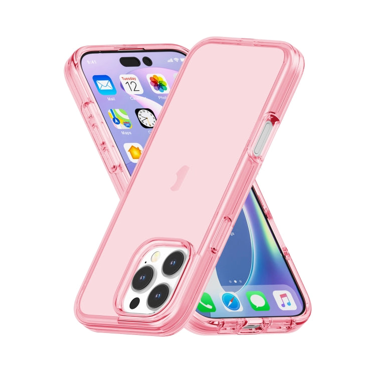 For iPhone 16 Pro Shockproof Terminator Transparent Phone Case(Pink) - iPhone 16 Pro Cases by PMC TechLife | Online Shopping South Africa | PMC TechLife | Buy Now Pay Later Mobicred