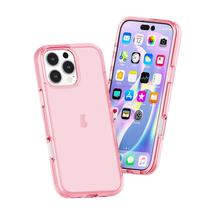 For iPhone 16 Pro Shockproof Terminator Transparent Phone Case(Pink) - iPhone 16 Pro Cases by PMC TechLife | Online Shopping South Africa | PMC TechLife | Buy Now Pay Later Mobicred