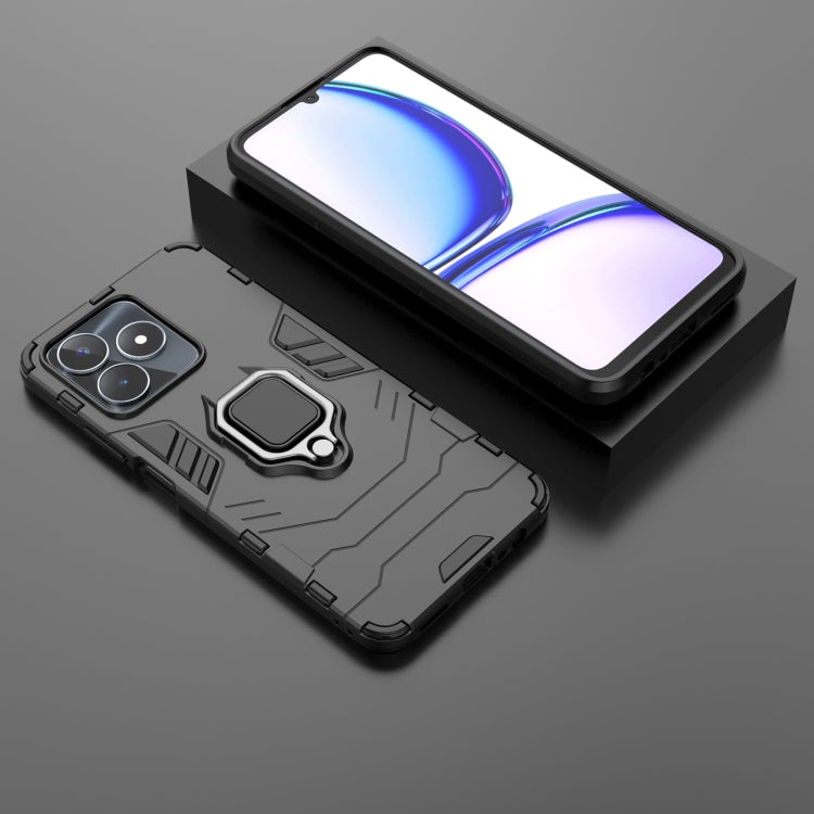 For Realme C53 4G Magnetic Ring Holder PC + TPU Phone Case(Black) - free shipping - PMC TechLife - Order now!