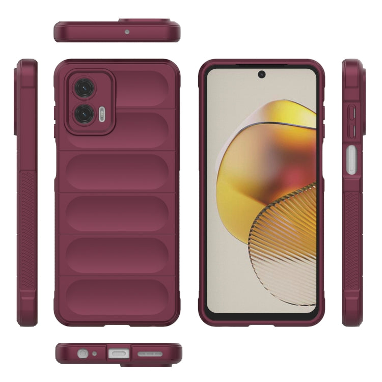 For Motorola Moto G73 5G Magic Shield TPU + Flannel Phone Case(Black) - Motorola Cases by PMC TechLife | Online Shopping South Africa | PMC TechLife | Buy Now Pay Later Mobicred