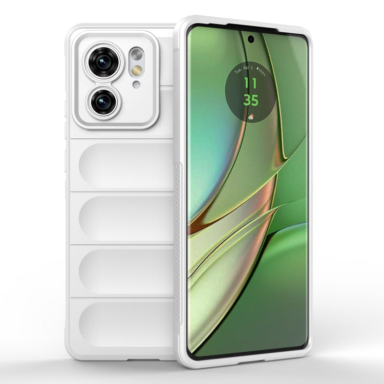 For Motorola Edge 40 5G Magic Shield TPU + Flannel Phone Case(White) - Motorola Cases by PMC TechLife | Online Shopping South Africa | PMC TechLife | Buy Now Pay Later Mobicred