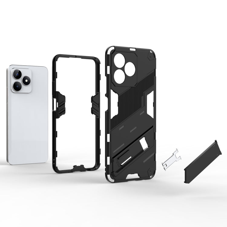 For Realme C53 4G Punk Armor 2 in 1 PC + TPU Phone Case with Holder(Red) - Realme Cases by PMC TechLife | Online Shopping South Africa | PMC TechLife | Buy Now Pay Later Mobicred