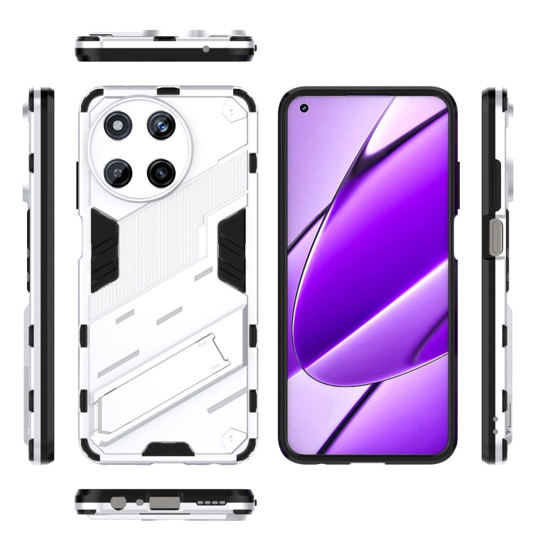 For Realme 11 4G Global Punk Armor 2 in 1 PC + TPU Phone Case with Holder(White) - Realme Cases by PMC TechLife | Online Shopping South Africa | PMC TechLife | Buy Now Pay Later Mobicred