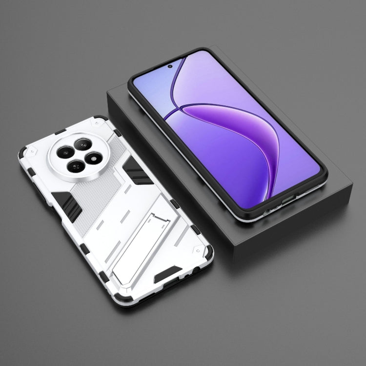 For Realme 12 5G Global Punk Armor 2 in 1 PC + TPU Phone Case with Holder(White) - Realme Cases by PMC TechLife | Online Shopping South Africa | PMC TechLife | Buy Now Pay Later Mobicred