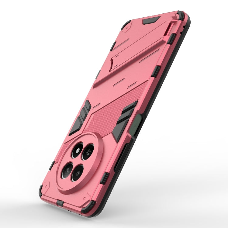 For Realme 12 5G Global Punk Armor 2 in 1 PC + TPU Phone Case with Holder(Light Red) - Realme Cases by PMC TechLife | Online Shopping South Africa | PMC TechLife | Buy Now Pay Later Mobicred