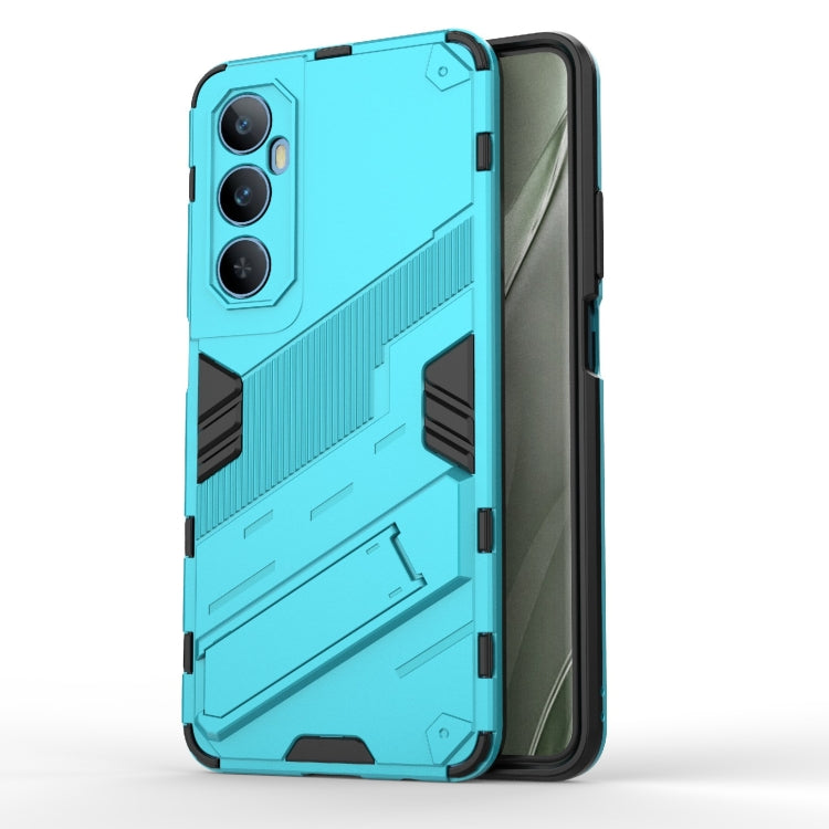 For Realme C65 4G Global Punk Armor 2 in 1 PC + TPU Phone Case with Holder(Blue) - Realme Cases by PMC TechLife | Online Shopping South Africa | PMC TechLife | Buy Now Pay Later Mobicred