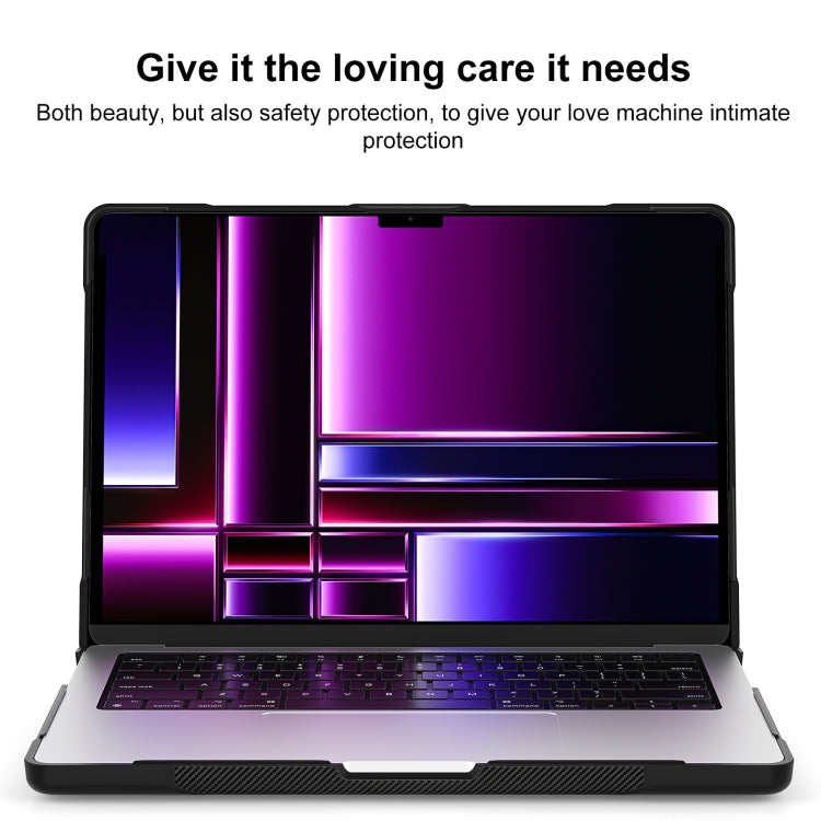 For MacBook Pro 14.2 inch 2023 / 2021 Dot Translucent Laptop Protective Case(Transparent Black) - MacBook Pro Cases by PMC Jewellery | Online Shopping South Africa | PMC Jewellery | Buy Now Pay Later Mobicred