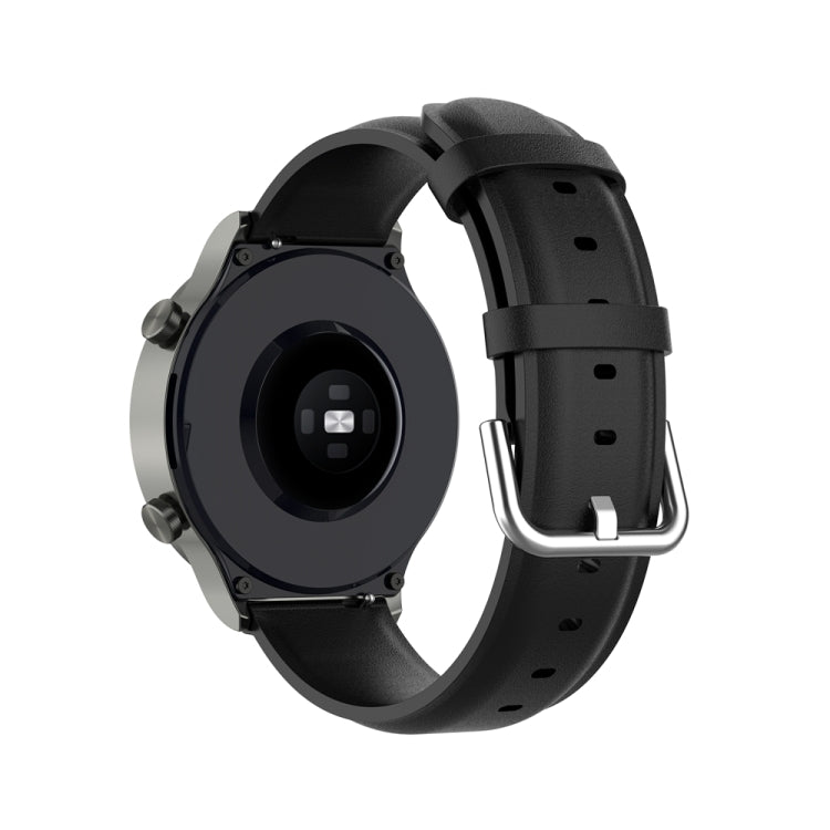For Huawei Watch 4 / Watch 4 Pro Round Tail Leather Watch Band(Black) - Watch Bands by PMc TechLife | Online Shopping South Africa | PMc TechLife | Buy Now Pay Later Mobicred