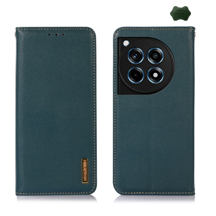 For OnePlus Ace 3 / 12R KHAZNEH Nappa Top Layer Cowhide Leather Phone Case(Green) - OnePlus Cases by PMC TechLife | Online Shopping South Africa | PMC TechLife | Buy Now Pay Later Mobicred