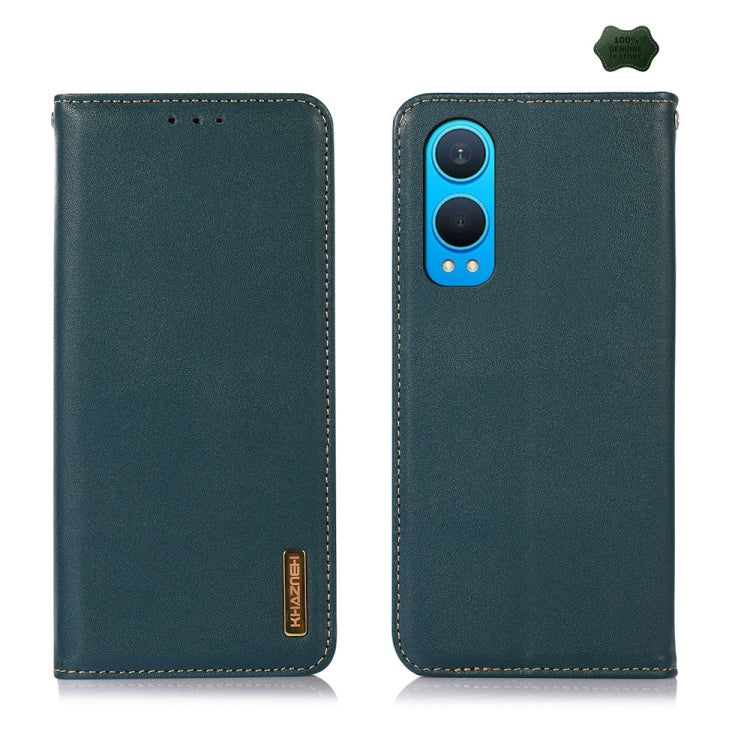 For OnePlus Nord CE4 Lite KHAZNEH Nappa Top Layer Cowhide Leather Phone Case(Green) - OnePlus Cases by PMC TechLife | Online Shopping South Africa | PMC TechLife | Buy Now Pay Later Mobicred