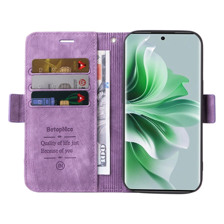 For OPPO Reno11 Pro 5G Global BETOPNICE Dual-side Buckle Leather Phone Case(Purple) - Reno11 Pro Cases by BETOPNICE | Online Shopping South Africa | PMC Jewellery | Buy Now Pay Later Mobicred