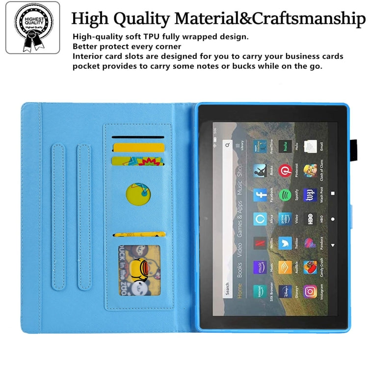 For Amazon Fire Max 11 2023 Colored Drawing Leather Smart Tablet Case(Gold Pineapple) - Amazon by PMC TechLife | Online Shopping South Africa | PMC TechLife | Buy Now Pay Later Mobicred