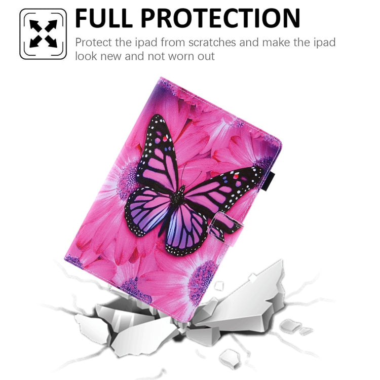 For Amazon Fire Max 11 2023 Colored Drawing Leather Smart Tablet Case(Red Flower Pink Butterfly) - Amazon by PMC TechLife | Online Shopping South Africa | PMC TechLife | Buy Now Pay Later Mobicred