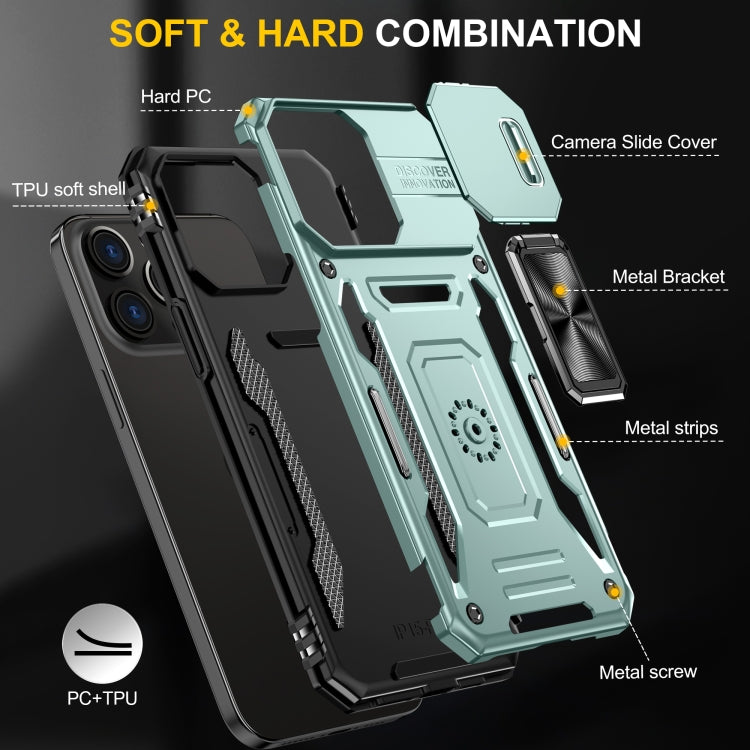 For iPhone 16 Pro Max Armor PC + TPU Camera Shield Phone Case(Alpine Green) - iPhone 16 Pro Max Cases by PMC TechLife | Online Shopping South Africa | PMC TechLife | Buy Now Pay Later Mobicred