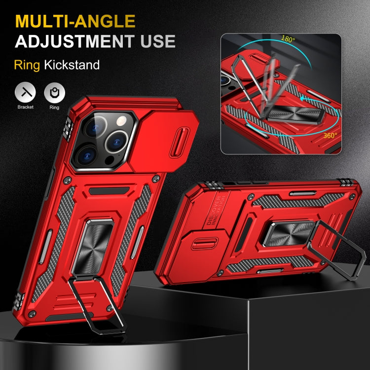 For iPhone 16 Pro Armor PC + TPU Camera Shield Phone Case(Red) - iPhone 16 Pro Cases by PMC TechLife | Online Shopping South Africa | PMC TechLife | Buy Now Pay Later Mobicred