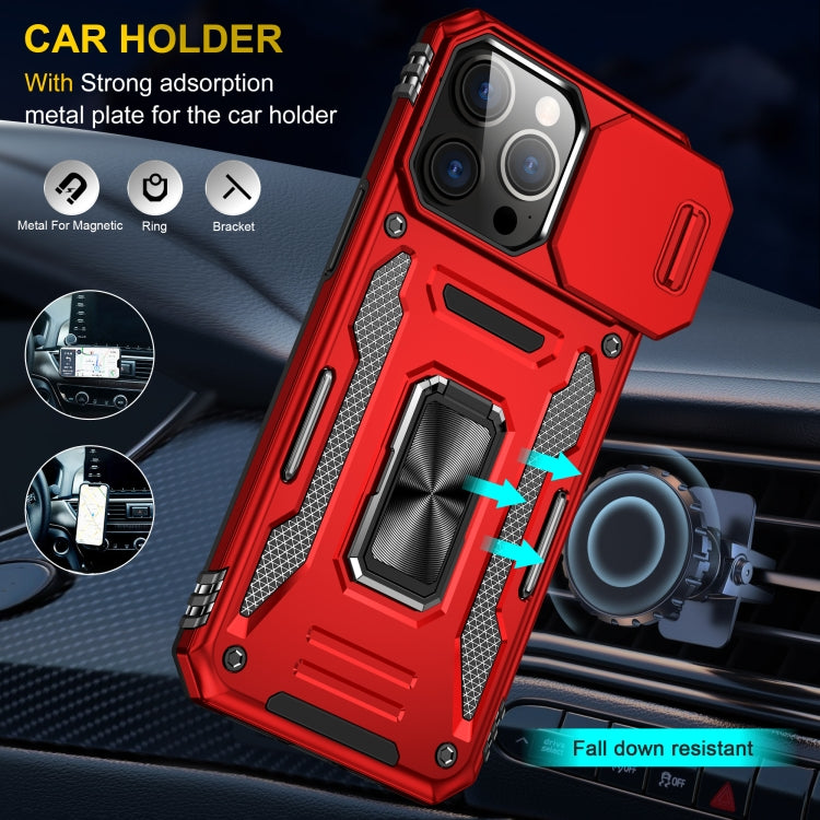 For iPhone 16 Pro Armor PC + TPU Camera Shield Phone Case(Red) - iPhone 16 Pro Cases by PMC TechLife | Online Shopping South Africa | PMC TechLife | Buy Now Pay Later Mobicred