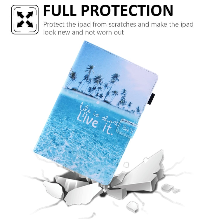 For Amazon Fire Max 11 2023 Colored Drawing Smart Leather Tablet Case(Beach) - Amazon by PMC TechLife | Online Shopping South Africa | PMC TechLife | Buy Now Pay Later Mobicred
