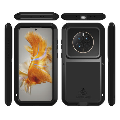 For Huawei Mate 50 Pro LOVE MEI POWERFUL Metal Shockproof Life Waterproof Dustproof Phone Case(Black) - Huawei Cases by LOVE MEI | Online Shopping South Africa | PMC Jewellery | Buy Now Pay Later Mobicred