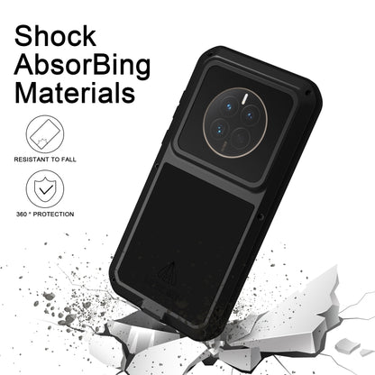 For Huawei Mate 50 Pro LOVE MEI POWERFUL Metal Shockproof Life Waterproof Dustproof Phone Case(Black) - Huawei Cases by LOVE MEI | Online Shopping South Africa | PMC Jewellery | Buy Now Pay Later Mobicred