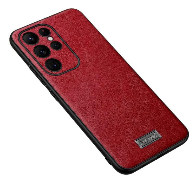 For Samsung Galaxy S23 Ultra 5G SULADA Shockproof TPU Hybrid Handmade Leather Phone Case(Red) - Galaxy S23 Ultra 5G Cases by SULADA | Online Shopping South Africa | PMC Jewellery | Buy Now Pay Later Mobicred