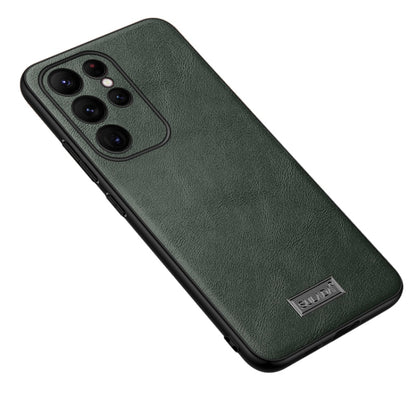 For Samsung Galaxy S23 Ultra 5G SULADA Shockproof TPU Hybrid Handmade Leather Phone Case(Green) - Galaxy S23 Ultra 5G Cases by SULADA | Online Shopping South Africa | PMC Jewellery | Buy Now Pay Later Mobicred