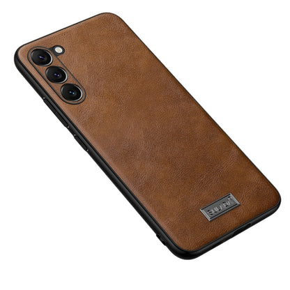 For Samsung Galaxy S24+ 5G SULADA Shockproof TPU Hybrid Handmade Leather Phone Case(Brown) - Galaxy S24+ 5G Cases by SULADA | Online Shopping South Africa | PMC Jewellery | Buy Now Pay Later Mobicred