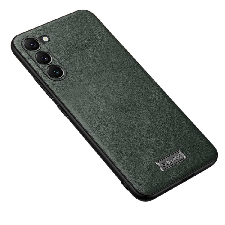 For Samsung Galaxy S24 5G SULADA Shockproof TPU Hybrid Handmade Leather Phone Case(Green) - Galaxy S24 5G Cases by SULADA | Online Shopping South Africa | PMC Jewellery | Buy Now Pay Later Mobicred