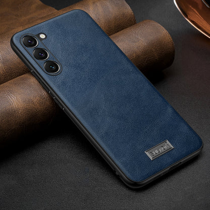 For Samsung Galaxy S25+ 5G SULADA Shockproof TPU Hybrid Handmade Leather Phone Case(Blue) - Galaxy S25+ 5G Cases by SULADA | Online Shopping South Africa | PMC Jewellery | Buy Now Pay Later Mobicred