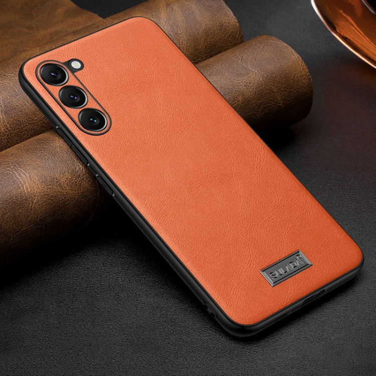 For Samsung Galaxy S25+ 5G SULADA Shockproof TPU Hybrid Handmade Leather Phone Case(Orange) - Galaxy S25+ 5G Cases by SULADA | Online Shopping South Africa | PMC Jewellery | Buy Now Pay Later Mobicred