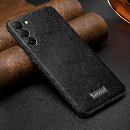 For Samsung Galaxy S25 5G SULADA Shockproof TPU Hybrid Handmade Leather Phone Case(Black) - Galaxy S25 5G Cases by SULADA | Online Shopping South Africa | PMC Jewellery | Buy Now Pay Later Mobicred