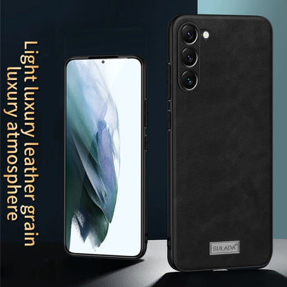 For Samsung Galaxy S25+ 5G SULADA Shockproof TPU Hybrid Handmade Leather Phone Case(Black) - Galaxy S25+ 5G Cases by SULADA | Online Shopping South Africa | PMC Jewellery | Buy Now Pay Later Mobicred