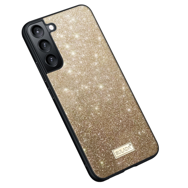 For Samsung Galaxy S24 5G SULADA Glittery TPU Hybrid Handmade Leather Phone Case(Gold) - Galaxy S24 5G Cases by SULADA | Online Shopping South Africa | PMC Jewellery | Buy Now Pay Later Mobicred