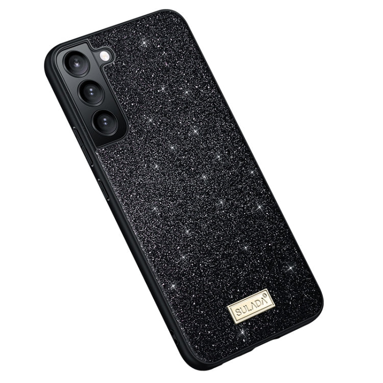 For Samsung Galaxy S25+ 5G SULADA Glittery TPU Hybrid Handmade Leather Phone Case(Black) - Galaxy S25+ 5G Cases by SULADA | Online Shopping South Africa | PMC Jewellery | Buy Now Pay Later Mobicred