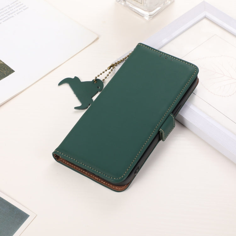 For iPhone 16 Pro Max Genuine Leather Magnetic RFID Leather Phone Case(Green) - iPhone 16 Pro Max Cases by PMC TechLife | Online Shopping South Africa | PMC TechLife | Buy Now Pay Later Mobicred