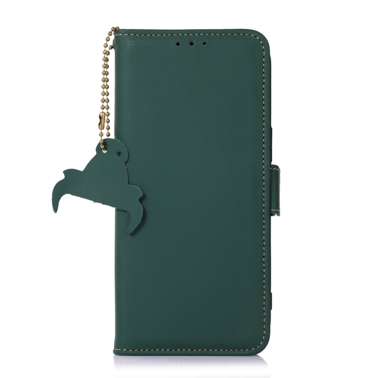 For Huawei Mate 60 Pro Genuine Leather Magnetic RFID Leather Phone Case(Green) - Huawei Cases by PMC TechLife | Online Shopping South Africa | PMC TechLife | Buy Now Pay Later Mobicred