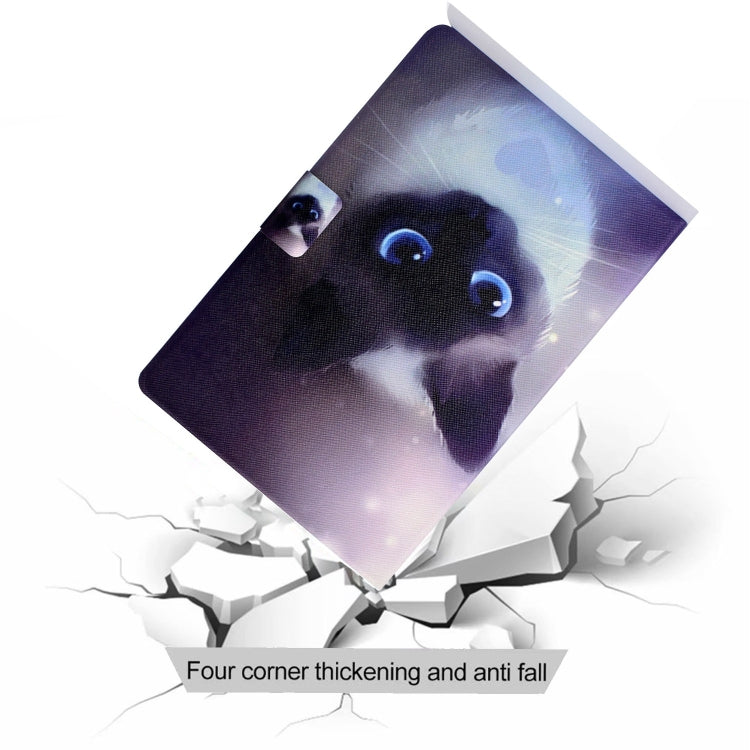 For Amazon Fire Max 11 2023 Colored Drawing Smart Leather Tablet Case(Blue-eyed Cat) - Amazon by PMC TechLife | Online Shopping South Africa | PMC TechLife | Buy Now Pay Later Mobicred