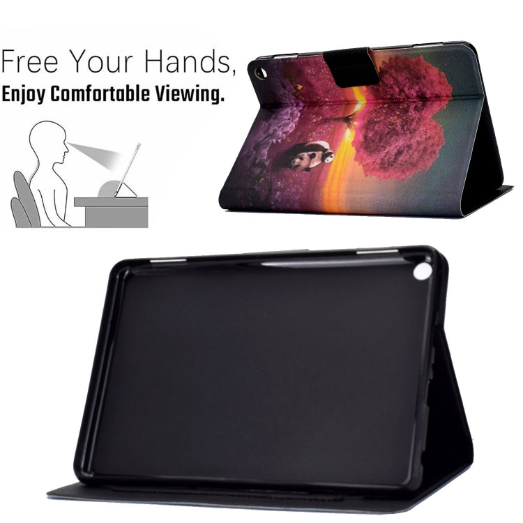 For Amazon Fire Max 11 2023 Colored Drawing Smart Leather Tablet Case(Panda) - Amazon by PMC TechLife | Online Shopping South Africa | PMC TechLife | Buy Now Pay Later Mobicred
