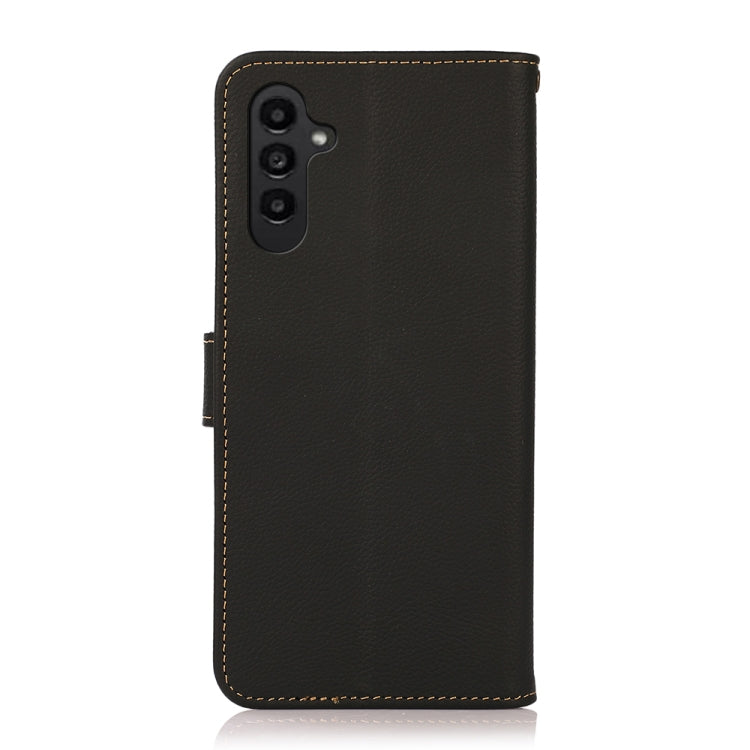 For Samsung Galaxy S24+ KHAZNEH Custer Genuine Leather RFID Phone Case(Black) - Galaxy Phone Cases by PMC Jewellery | Online Shopping South Africa | PMC Jewellery | Buy Now Pay Later Mobicred