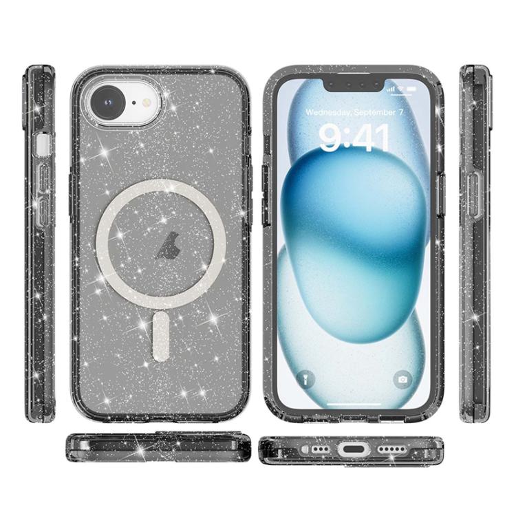 For iPhone 16e Terminator Style Glitter Powder MagSafe Magnetic Phone Case(Black) - free shipping - PMC TechLife - Order now!